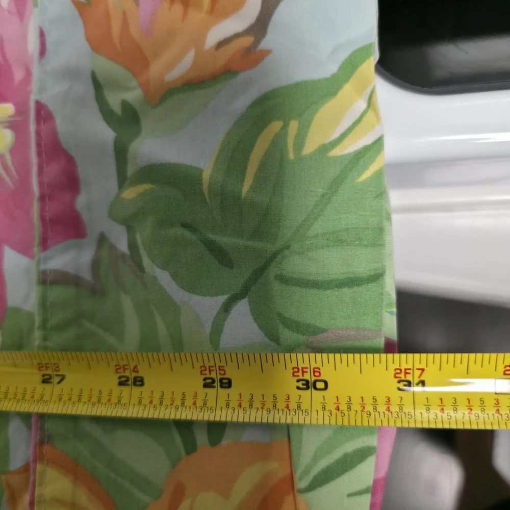 VTG Ralph Lauren Sandy Lane Tropical Hibiscus Pillowcase Pair Blue Pink Standard